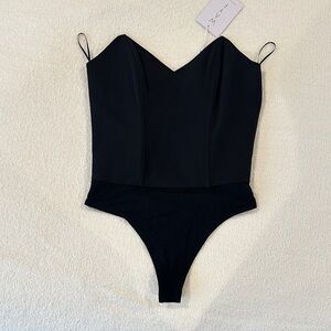 Black Strapless Bodysuit